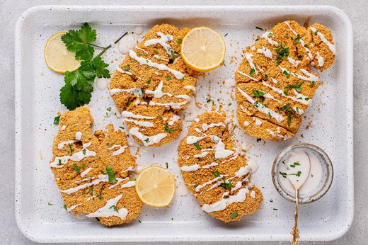 Cauliflower steak with chickpea breading