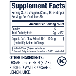 Organic Cat's Claw, non-alcoholic extract 10:1, 60 ml, Vimergy®