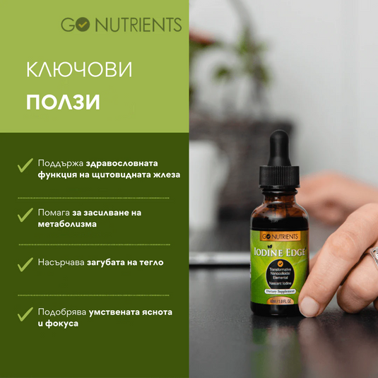 Атомен йод Iodine Edge®, 30 мл, Go Nutrients