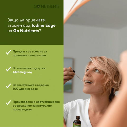 Атомен йод Iodine Edge®, 30 мл, Go Nutrients