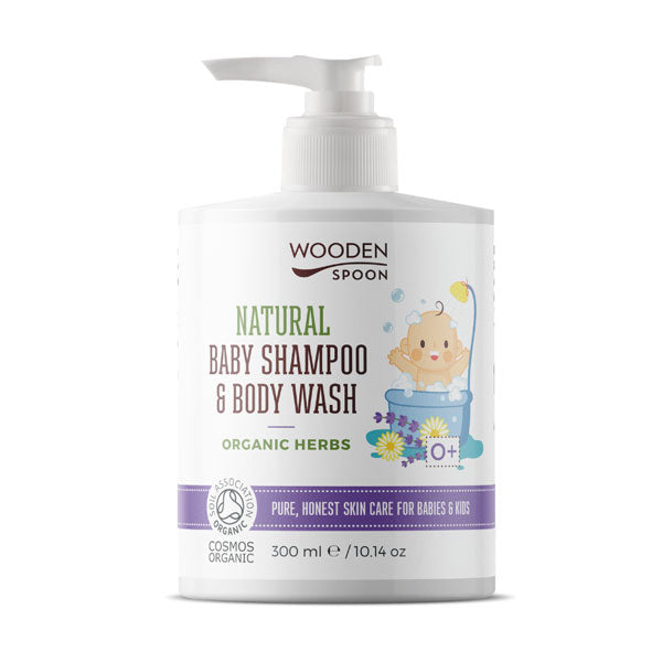 Baby natural shampoo for hair and body (Organic Herbs), 300 ml.
