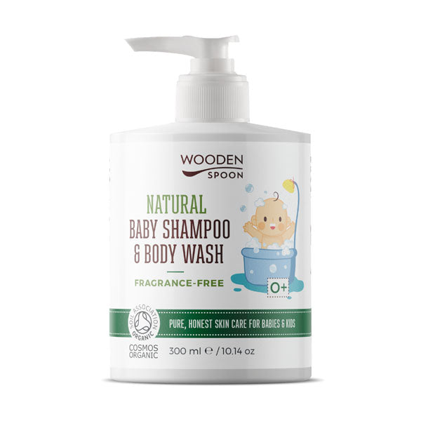 Baby natural shampoo for hair and body (unscented), 300 ml.