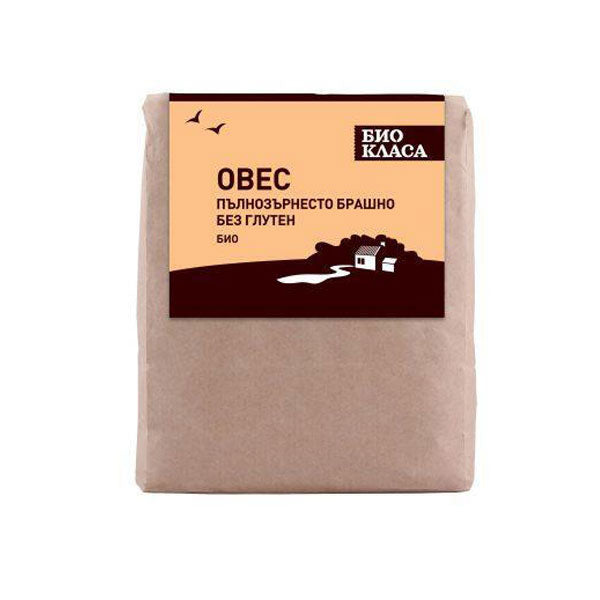 Био брашно от овес, без глутен, пълнозърнесто, 500 гр.