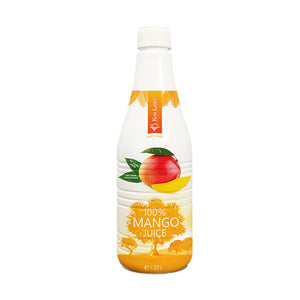 100% mango juice with pieces of fruit, 1.25 l.